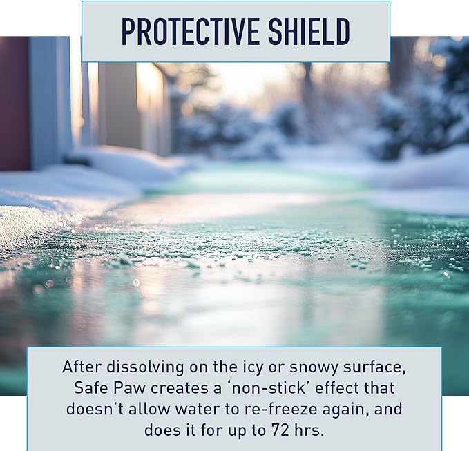 Safe Paw 2-Pack Pet-Safe Snow & Ice Melter, Salt- & Chloride-Free, 8 Lbs - Pet-Friendly Winter Maintenance Product for Driveway, Concrete, Sidewalk, and Outdoor Spaces