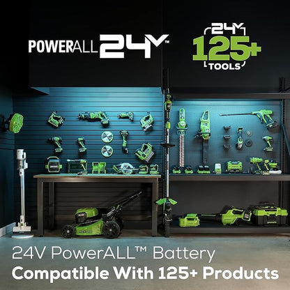 Greenworks 24V 12" Brushless Cordless Compact Chainsaw (Great For Storm Clean-Up, Pruning, and Firewood / 125+ Compatible Tools), Tool Only