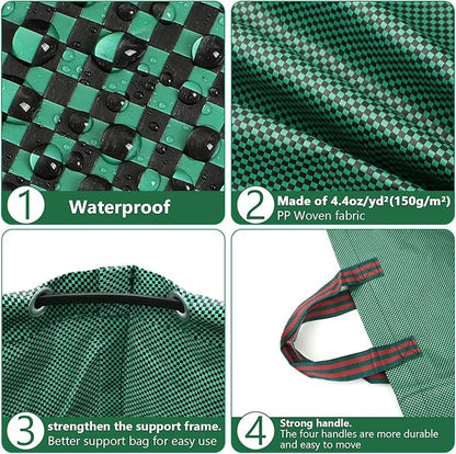 3 Pack 132 Gallon Reusable Yard Waste Bags Heavy Duty Lawn and Leaf Bags Yard Waste Container Garden Grass Bags