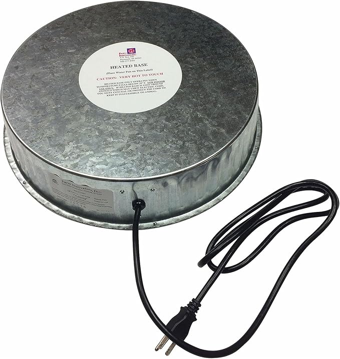 Farm Innovators 125 Watt Heated Base for Double Wall Metal Poultry Founts with 35 Degrees Fahrenheit Temperature and Below, 3 Pack, Metallic
