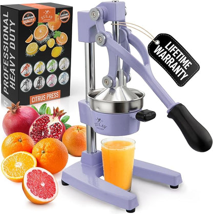 Zulay Kitchen Cast Iron Juicer - Heavy Duty Manual Juicer with Detachable Strainers for Easy Cleaning, Orange Juice Press for Citrus Fruits, Perfect for Bartenders, Juice Lovers & Health Enthusiasts