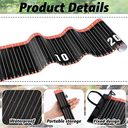 VioraWhite 2 Pcs 53 Inch Fish Ruler Fish Measuring Tape Fishing Ruler with Bump Board Waterproof Fishing Measurement Tool for Boat, Kayak, Coolers, Yacht and Workbench