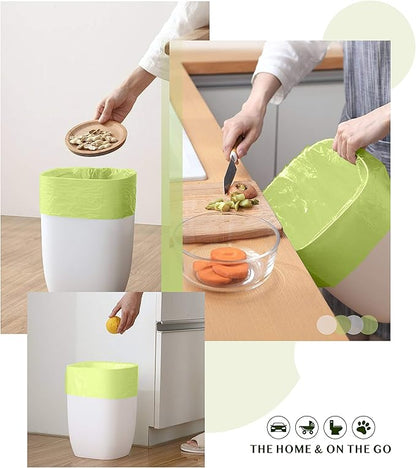 Compostable Trash Bags - FORID 8 Gallon Garbage Bags 150 Count Trash Can Liners 30 Liter Unscented Medium Wastebasket Bags for Kitchen Bathroom Home Office Garbage Can (5Rolls/Green) - Durable & Thick