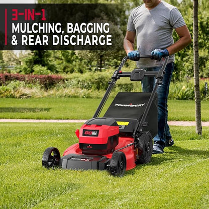 Powersmart 80V 21" Brushless Cordless Lawn Mower (Push) Battery Lawn Mower with 6.0Ah Battery and Charger