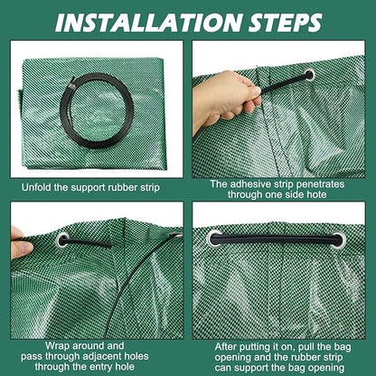 Reusable Yard Waste Bags, 72 Gallon Lawn and Leaf Bags, 6 Pack Garden Weed Heavy Duty with 4 Handles Standable&Collapsible Outdoor Trash Bags, Camping Yard Recycling Bags with 2 Pair of Gloves