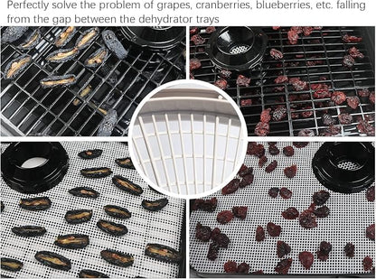 Silicone Dehydrator Tray Liners Compatible with Cosori C267-FD Food Dehydrator, 12x13 inch 6-Pack Reusable NonStick Mesh Dehydrator Sheets - Jerky Herbs & Fruit