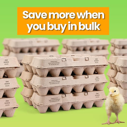 Egg Cartons - Pre Printed Paper Pulp Egg Crate - Reusable Egg Cartons 12 count, Dozen Eggs Containers, Lightweight Storage Crate for Farm Supply (Pack of 200)