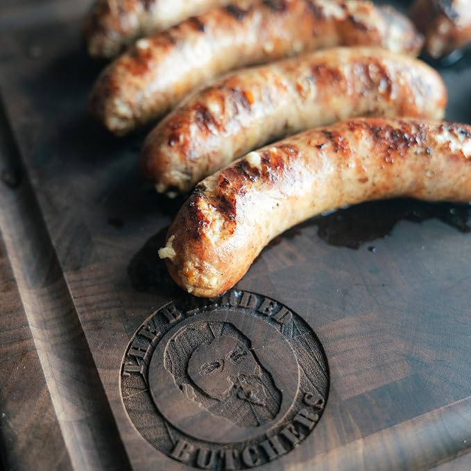 Bearded Butchers Mushroom & Swiss Bratwurst DIY Kit – Brats with Seasoning, Swiss Cheese, Mushroom Bits & 32mm-35mm Natural Hog Casings – Great for Pork, Venison, Elk, Bison – Makes Up to 25 lbs Meat
