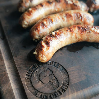 Bearded Butchers Mushroom & Swiss Bratwurst DIY Kit – Brats with Seasoning, Swiss Cheese, Mushroom Bits & 32mm-35mm Natural Hog Casings – Great for Pork, Venison, Elk, Bison – Makes Up to 25 lbs Meat