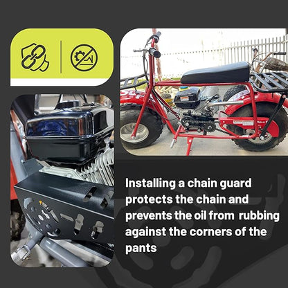 Mini Bike Chain Guard 420 Chain 42 Links with Chain Tensioner Kit for Coleman CT200U CT200U-EX BT200X Baja Warrior MB200 MB165 Massimo for Predator 212cc 196cc 6.5hp 5.5hp minibike Parts