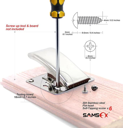 Fish Cleaning Board Tools Fillet Clamp w/Screws Deep-Jaw Fish Tail Clip Board for Scaling Table Bait (Fish Clamp)