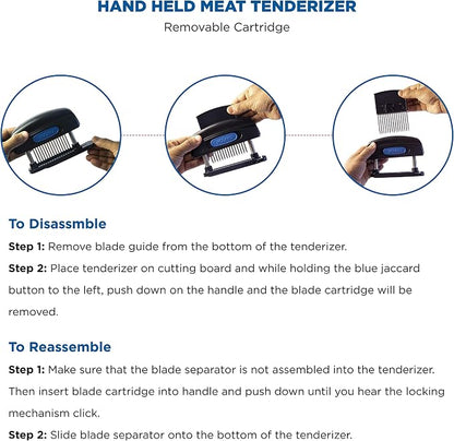 Jaccard JCS 15-Blade Meat Tenderizer, Simply Better Meat Tenderizer, Stainless Steel Columns/ Removable Cartridge, NSF Approved, Black