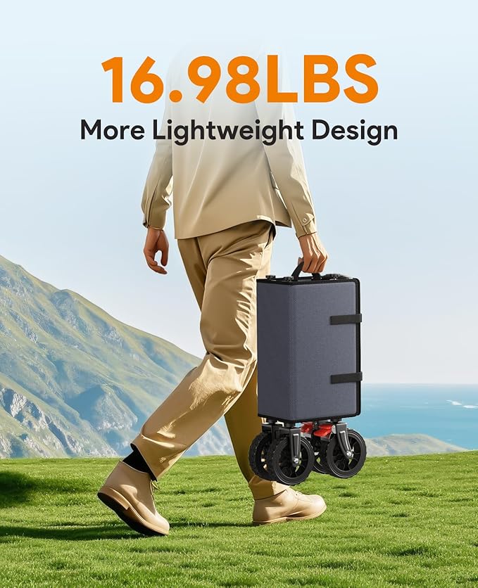 Wagons Carts Foldable, Collapsible Foldable Wagon 330lbs Capacity, 180L Large Capacity Wagon with All-Terrain Wheels,Heavy Duty Utility Wagon Cart with Brakes for Beach Camping Shopping, Grey