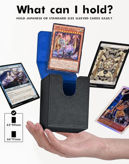 ZLCA Card Deck Box for MTG Yugioh TCG, Card Storage Box with Dividers Holds 100+ Sleeved Cards, Premium Card Deck Case Compatible with CCG Trading Cards (Purple,Puzzle)