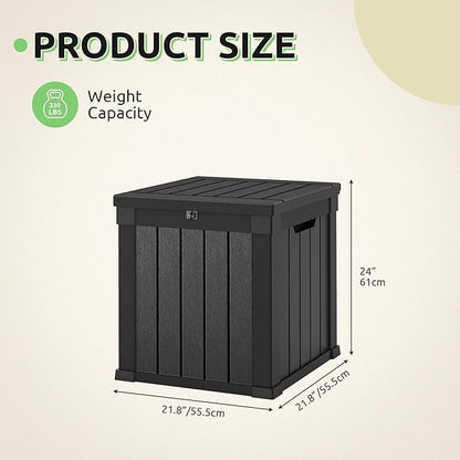 GOOBED Outdoor Storage Box, Weather-Resistant Resin Deck Box, 51-Gallon Storage Container for Patio Cushions, Pool Accessories, Garden Tools, Lockable, Easy Maintenance, Black