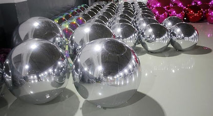 Generic Big Shiny Balls Giant Inflatable Mirror Balls for Events & Decor - Party, Advertising, Shows, Stage Decoration - Hanging & Standing-Various Sizes & Colors - Silver (0.9m/2.95ft)