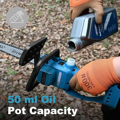 12 inch Cordless Pole Saw with 2 Max 20V*4Ah Batteries, Electric Pole Saw Battery Powered,15-Foot Reach for Tree Trimming