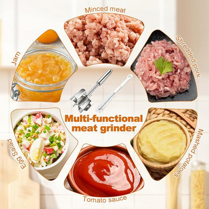 Meat Masher Dishwasher Safe, 304 Stainless Steel Meat Chopper,6-Blade Swirl Ground Beef Smasher,10 Inch Heavy Duty Potato & Hamburger Masher Tool (with Brush）