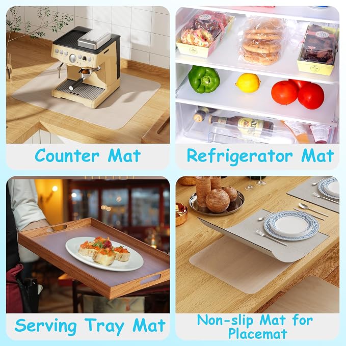 Clear Silicone Craft Mats 9"W x 12"L: 0.8mm Thick Heat Resistant Non-Slip | 4 Pcs Nonstick Translucent Silicone Sheet - Reusable Countertop Protector Pad for Jewelry Epoxy Glitter Slime DIY Art