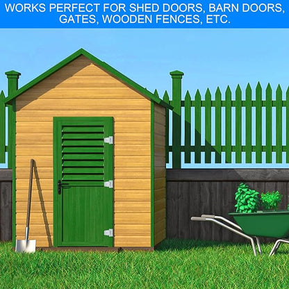 Heavy Duty Gate Hinges 3.5 inch 4 Pack Extra Thick Industrial T Hinges Barn Door Shed Door Hinges for Large Wooden Gates Wood Fence Outdoor - Zinc Iron Finish (Screws Included)