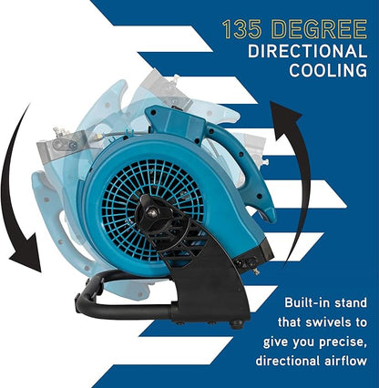 XPOWER Misting Fan FM-48, Outdoor Cooling, Heavy Duty, Powerful, High Velocity, 3-Speed, Ideal for Camping, Patios, Picnics, & More