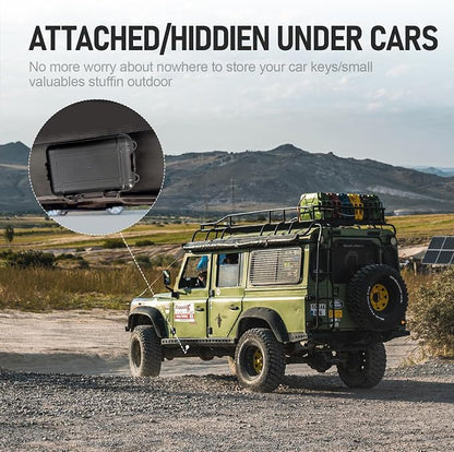 Magnetic Key Box,Magnet Key Holder Under car,Hide a Key Magnetic Holder,IPX7 Waterproof Key Hider Outdoor (Regular)