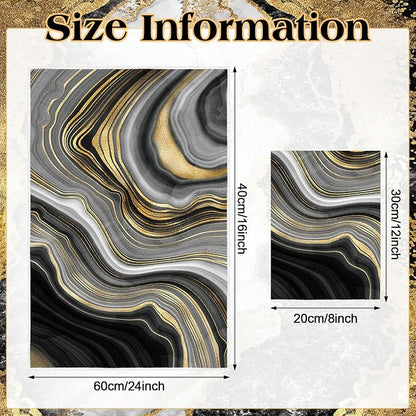Boyiee Set of 6 Marble Kitchen Towels Gold Black Marble Tea Dish Towels 24 x 16 Inches Modern Absorbent Hand Washcloths Housewarming Gifts for Farmhouse Kitchen Bathroom Decorations