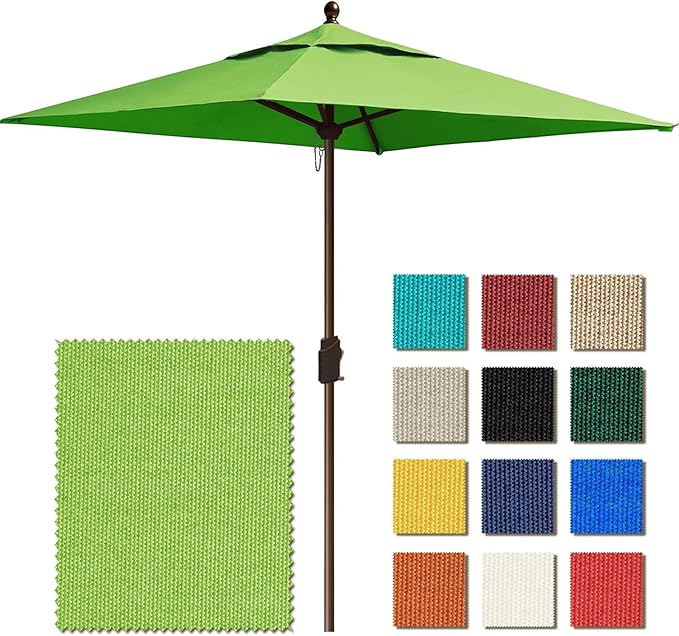 EliteShade USA 10-Year-Non-Fading 6x6Ft Square Market Umbrella Patio Outdoor Table Umbrella with Ventilation, Macaw Green