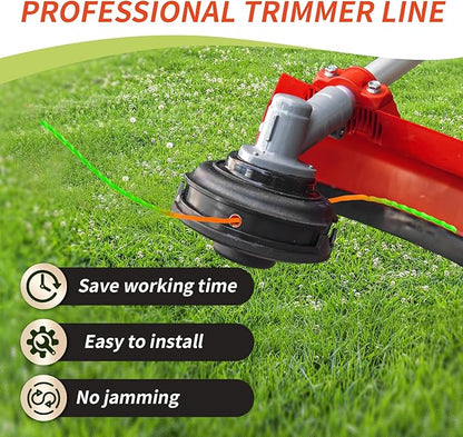 5 Pack String Trimmer Line Compatible with Ego String Trimmer 0.095" 70FT Weed Eater String Pre-Cut Dual Color Fast-Positioning Triangular Twisted Trimmer Line Universal Fit Weed Wacker String
