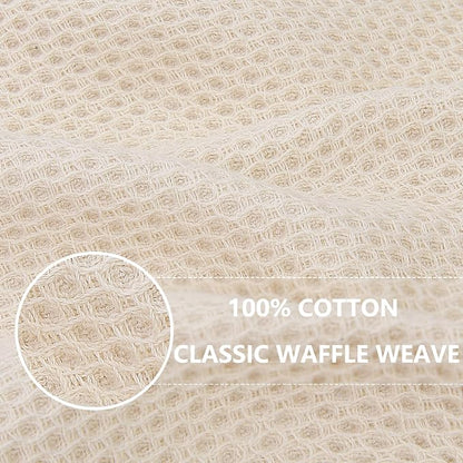 Homaxy 100% Cotton Oversized Waffle Weave Kitchen Towels, 7-Pack, Beige | 20 x 28 Inches, Ultra Soft Absorbent Dish Towels, Quick Drying Large Cleaning Towels