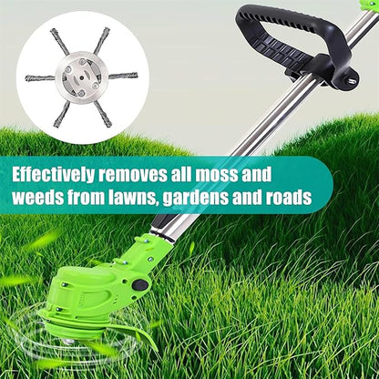 6 Inch Steel Wire Rotary Heavy Duty Weed Brush Cutter Wheel Grass String Trimmer Blades Head Universal Metal Wire Weed Eater Trimming Head Replacement Weed Wacker Weedeater Attachments (3 heads - 7in)