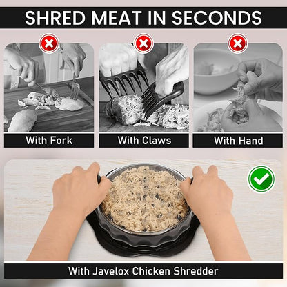 Chicken Shredder Tool Twist – Large Chicken Breast Shredder & Grinder with Meat Tenderizer & Cleaning Brush – BPA-Free, Ergonomic Design for Shredded Chicken, Pulled Pork, Beef & More