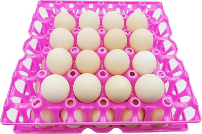 6-Pack Farm Products Chicken Plastic Egg Trays Egg Racks Egg Crate Duck 30 Egg Setting Tray Egg Flats for incubating Carton Transport Poultry Crate (6-Pack Colorful), 11.4 X11.4