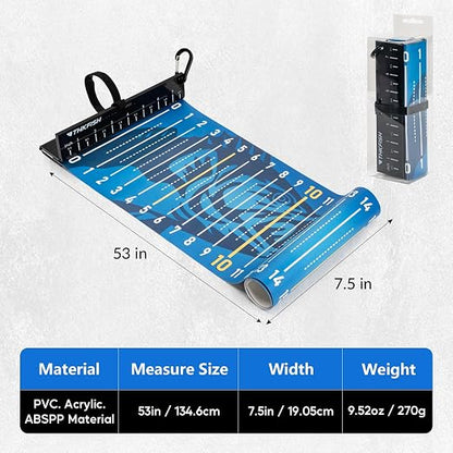 THKFISH 53in Portable Waterproof Fishing Ruler with Measuring Board | Folding Fish Ruler, Roll Up Fish Measuring Tape for Boat, Kayak, Coolers, Yacht and Workbench 53 *7.5"-1pcs/59 * 3.15"-2pcs