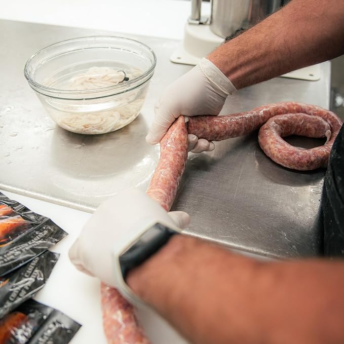 Bearded Butchers Cajun Bratwurst DIY Kit – Spicy Brats with Cajun Seasoning, High-Temp Pepper Jack Cheese & 32mm-35mm Natural Hog Casings – Great for Pork, Beef, Venison & More, Up to 25 lbs Meat
