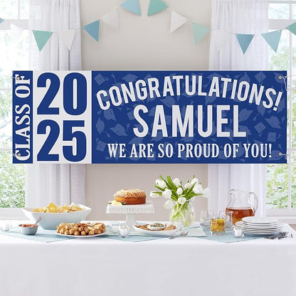 Let's Make Memories Personalized Graduation Banner Class of 2025 - Graduation Party Decorations - Congratulations Banner - Indoor/Outdoor Vinyl - Best in Class - Purple - 6 ft.