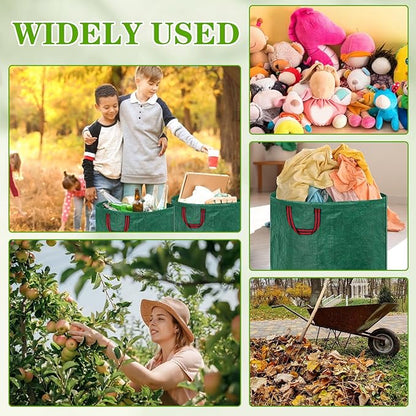 Reusable Yard Waste Bags, 72 Gallons Leaf Bags with Reinforced Handles,Heavy Duty Garden Waste Bag,Collapsible Trash Bag for Lawn Debris Leaves Grass Clippings(3 Packs)