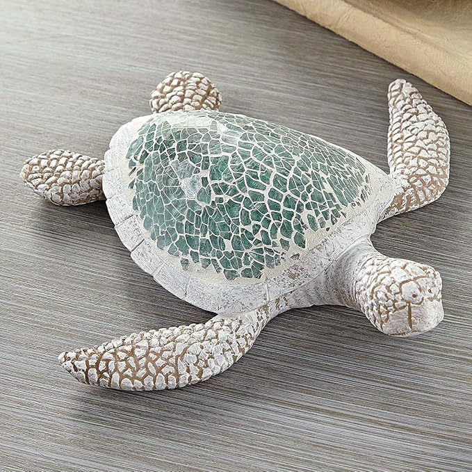 BLACK FOREST DECOR Mosaic Sea Turtle Sculpture