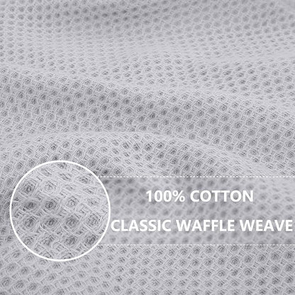 Homaxy 100% Cotton Waffle Weave Kitchen Dish Cloths, 7-Pack, Light Gray | 12 x 12 Inches, Ultra Soft Absorbent Dish Towels, Quick Drying Dish Rags with Hanging Loop