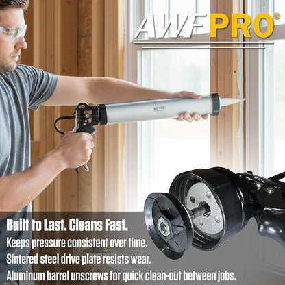 AWF PRO Sausage Caulking Gun 20 oz, 18:1 Thrust Ratio, Pack of 6 | 20 oz Foil Pack and 10 oz Cartridge Convertible, Aluminum Barrel, Includes 3 Tips