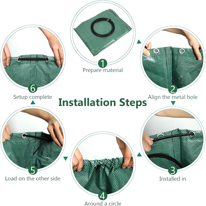 3 Pack 132 Gallon Reusable Yard Waste Bags Heavy Duty Lawn and Leaf Bags Yard Waste Container Garden Grass Bags