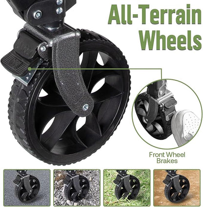 Night Cat Collapsible Wagon for Camping: 150L Garden Gart with Wheels Heavy Duty - Folding Utility Wagon for Outdoor