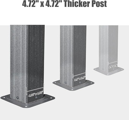 Domi 12' X 14' Hardtop Gazebo Permanent Aluminum Outdoor Gazebo with Galvanized Steel Double Roof, Drainage Gutters, Curtains, and Netting for Party, Wedding, Dining