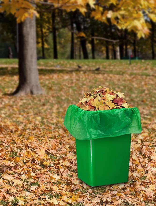 400 Count 100% Biodegradable and Compostable Trash Bags, 13-16 Gallon, 15 Microns, 24x24 Inches, Green Eco-Friendly