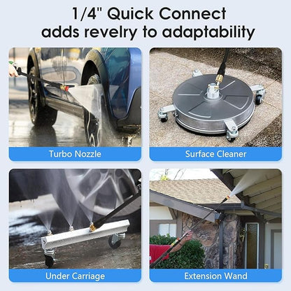 Pressure Cleaner 5000 PSI,2.8 GPM Power Cleaner with Foam Cannon,Portable Cleaner with 33ft Hose Reel,4 Nozzle Tips,and Soap Bottle for Cars/Home/Driveways/Patios/Decks/Fences(Light Green)