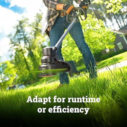 WORX Cordless String Trimmer, 20V 13''-15'' Weed Wracker with Brushless Motor 2.0, 21 cc Gas Equivalent, Quick-Line Reloading, Tool Only