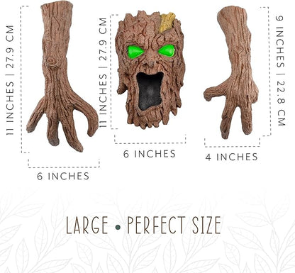Tree Bark Monster Yard Decor, Bark Face Tree Person Decor for Garden and Halloween