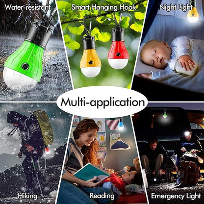 FLY2SKY Tent Lamp 5 Packs Portable Tent Light Clip Hook Hurricane Emergency Lights LED Camping Light Bulb Camping Tent Lantern Equipment for Camping Hiking Backpacking Fishing Outage | Battery Powered LED Tent Lights Bulbs Outdoor Camping Essentials fo...