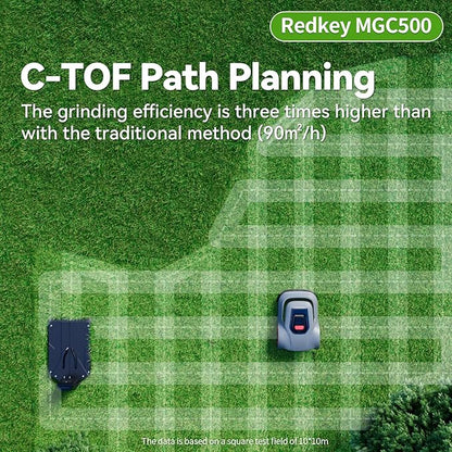 Redkey MGC500 Robot Lawn Mower with 393ft Boundary Wires for 0.12 Acre (1/8 Acre), 45% Slope, 70Mins Runtime, Auto Recharge, Automatic Robotic Lawn Mower w/Precise Location & Breakpoint Detection