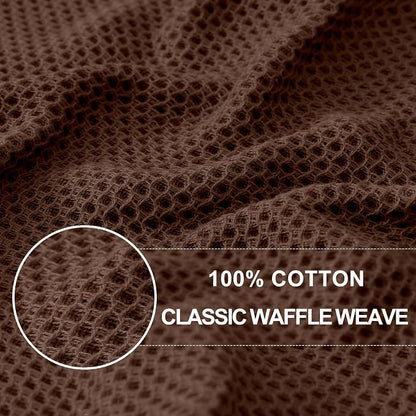 Homaxy 100% Cotton Waffle Weave Kitchen Dish Cloths, 7-Pack, Coffee | 12 x 12 Inches, Ultra Soft Absorbent Dish Towels, Quick Drying Dish Rags with Hanging Loop